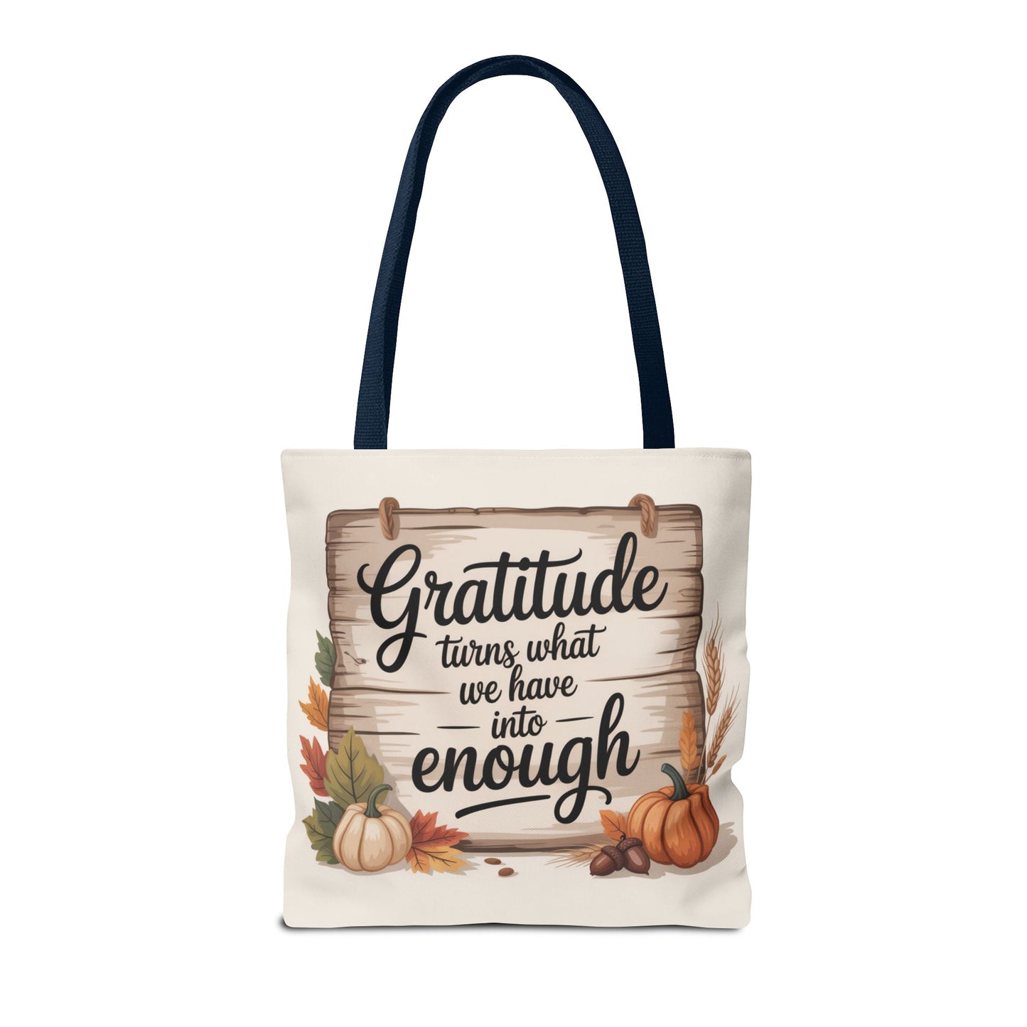 Gratitude Fall Tote Bag, Perfect for Thanksgiving, Eco-Friendly Shopping, Autumn Decor, Gift for Her