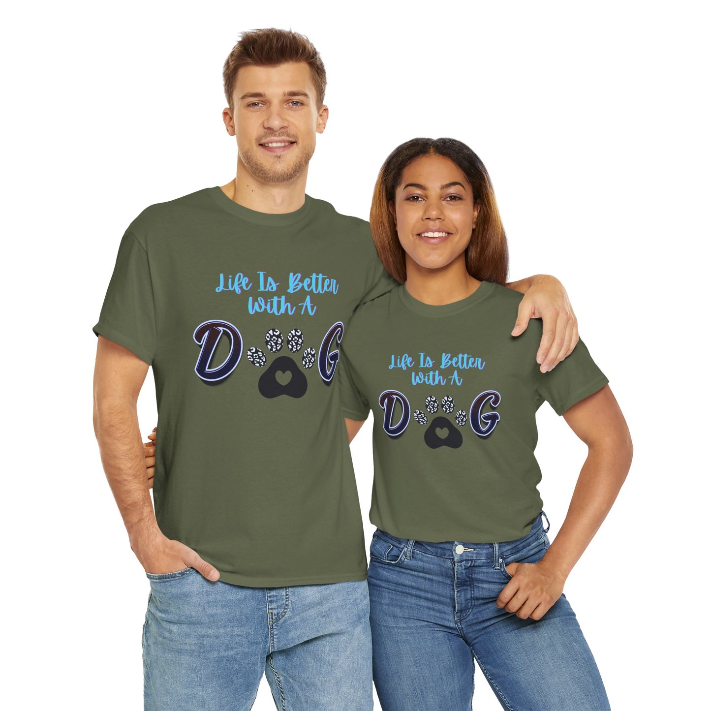 Unisex Dog Lover Tee, Life is Better with a Dog Shirt, Pet Owner Gift, Animal Lover Apparel, Casual Graphic Tee, Dog Mom/Dad Gift