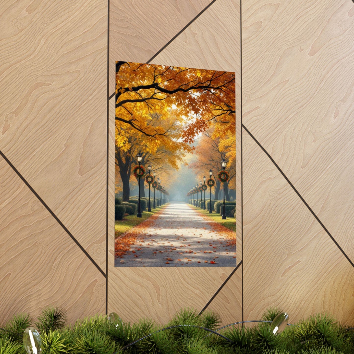 Autumn Pathway Wall Art, Matte Vertical Posters, Fall Decor, Seasonal Artwork, Cozy Home Vibes, Perfect for Thanksgiving