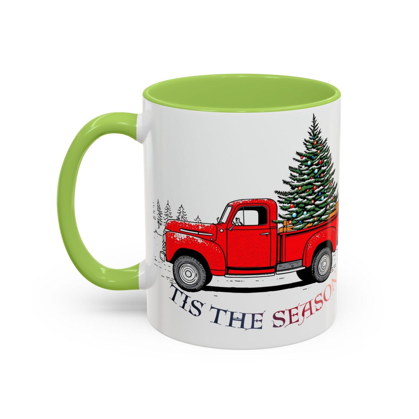 Holiday Accent Coffee Mug - 'Tis the Season Red Truck Design