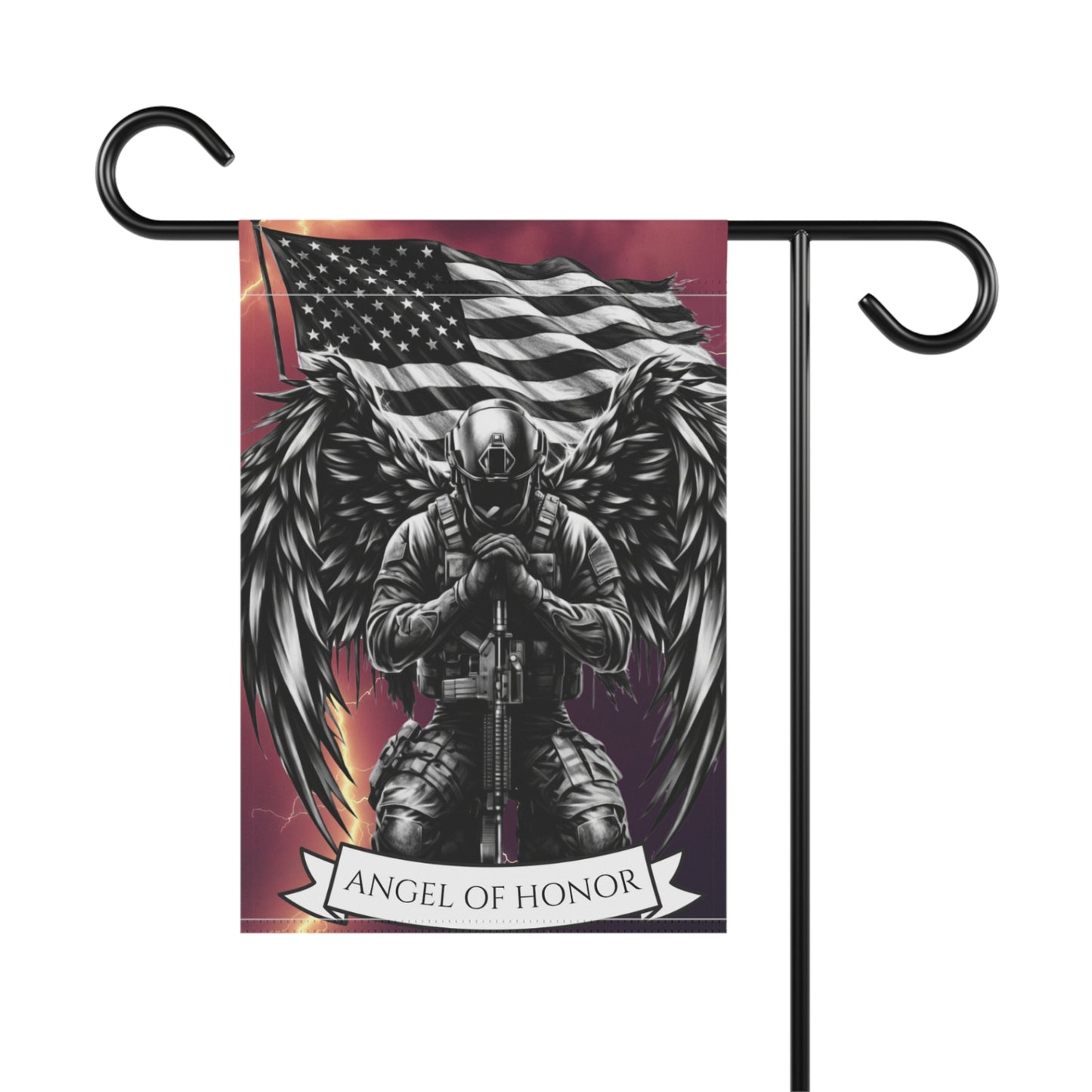 Angel of Honor Soldier Garden Flag | Military Memorial House Banner