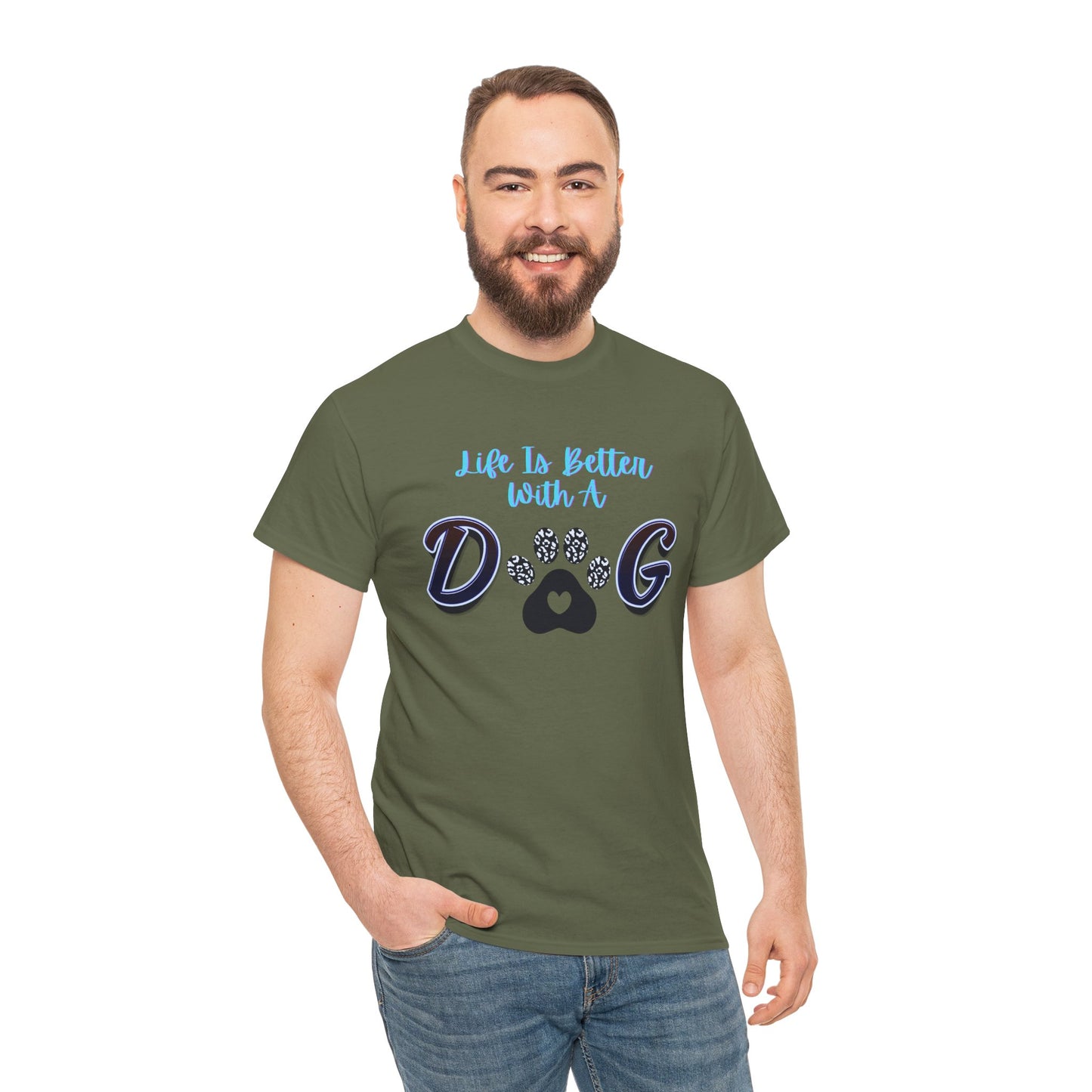 Unisex Dog Lover Tee, Life is Better with a Dog Shirt, Pet Owner Gift, Animal Lover Apparel, Casual Graphic Tee, Dog Mom/Dad Gift