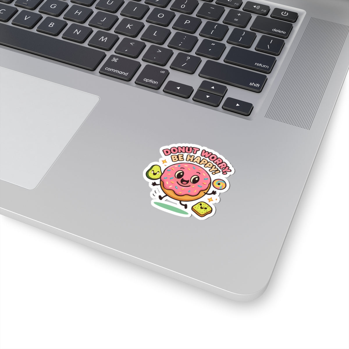 Donut Worry Stickers - Cute and Playful Kiss-Cut Decals for Laptops, Water Bottles, and Journals