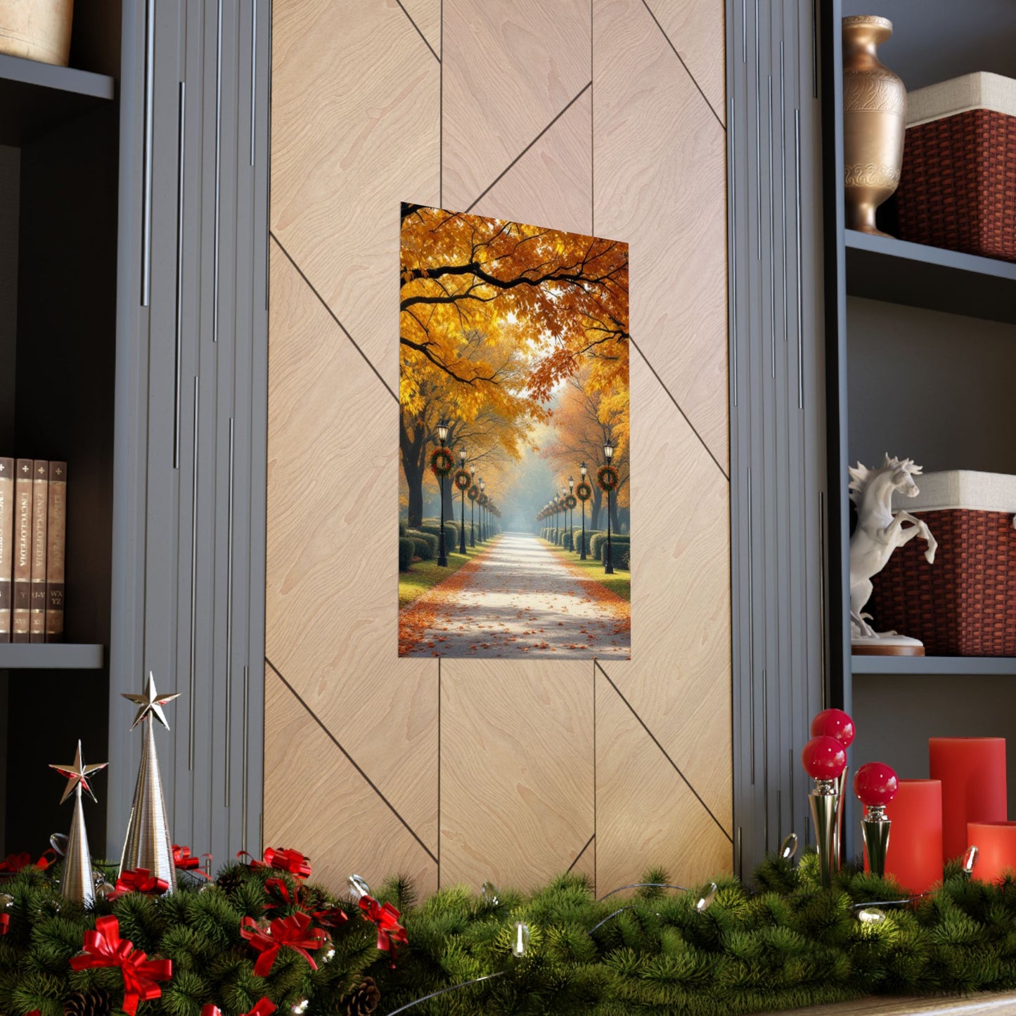 Autumn Pathway Wall Art, Matte Vertical Posters, Fall Decor, Seasonal Artwork, Cozy Home Vibes, Perfect for Thanksgiving