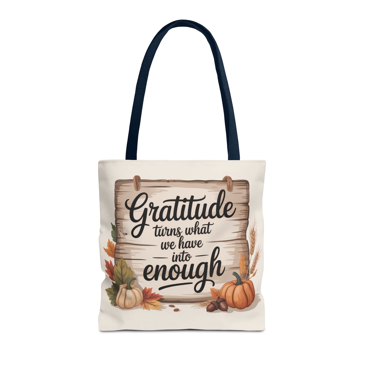 Gratitude Fall Tote Bag, Perfect for Thanksgiving, Eco-Friendly Shopping, Autumn Decor, Gift for Her