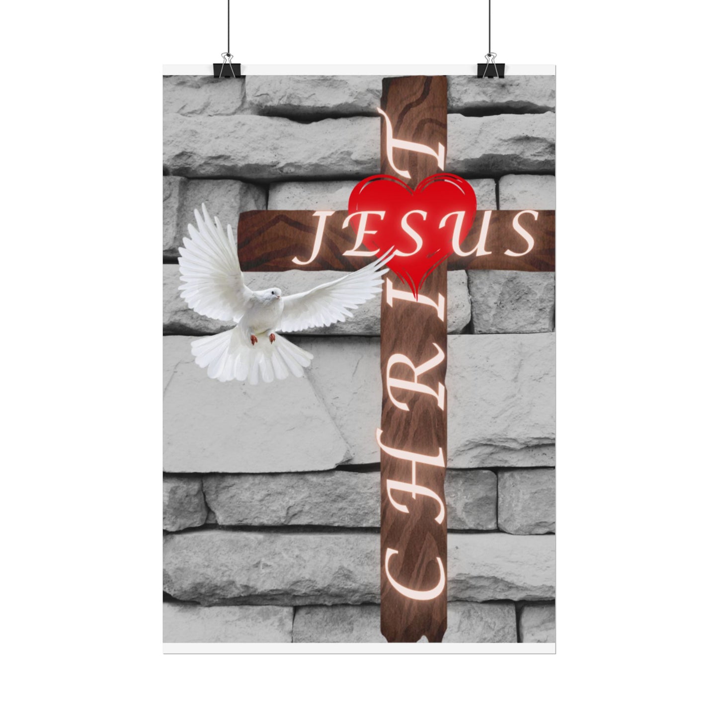 Poster Art with Cross and Holy Spirit