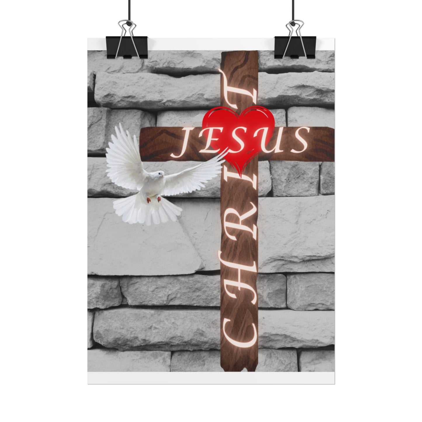 Poster Art with Cross and Holy Spirit