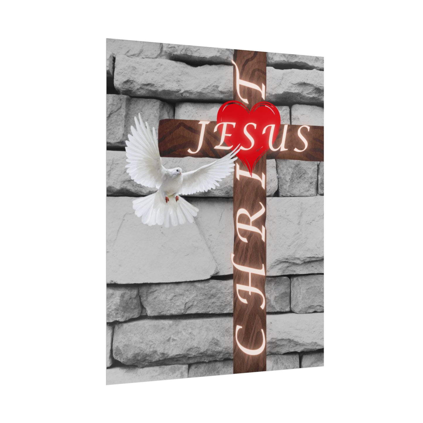 Poster Art with Cross and Holy Spirit