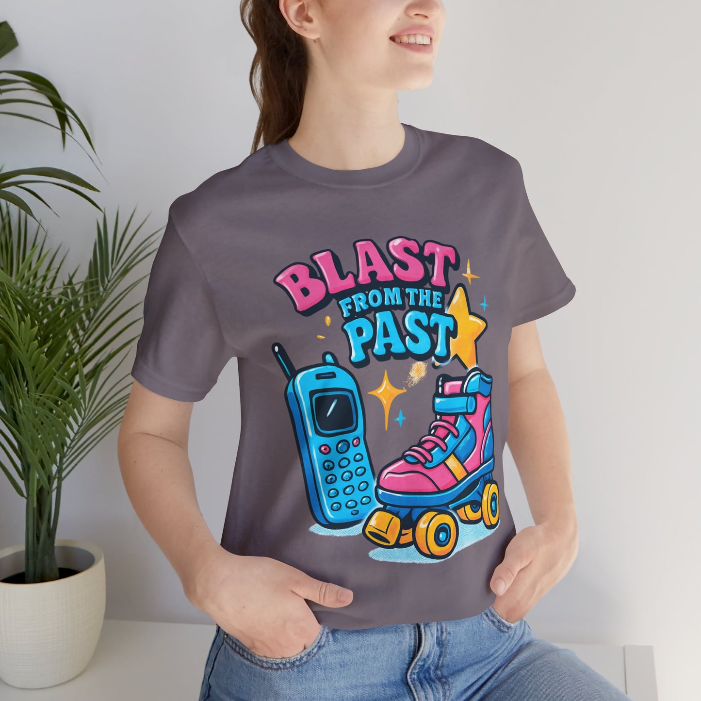 Retro Tee - Roller Skates & Cordless Phones Design