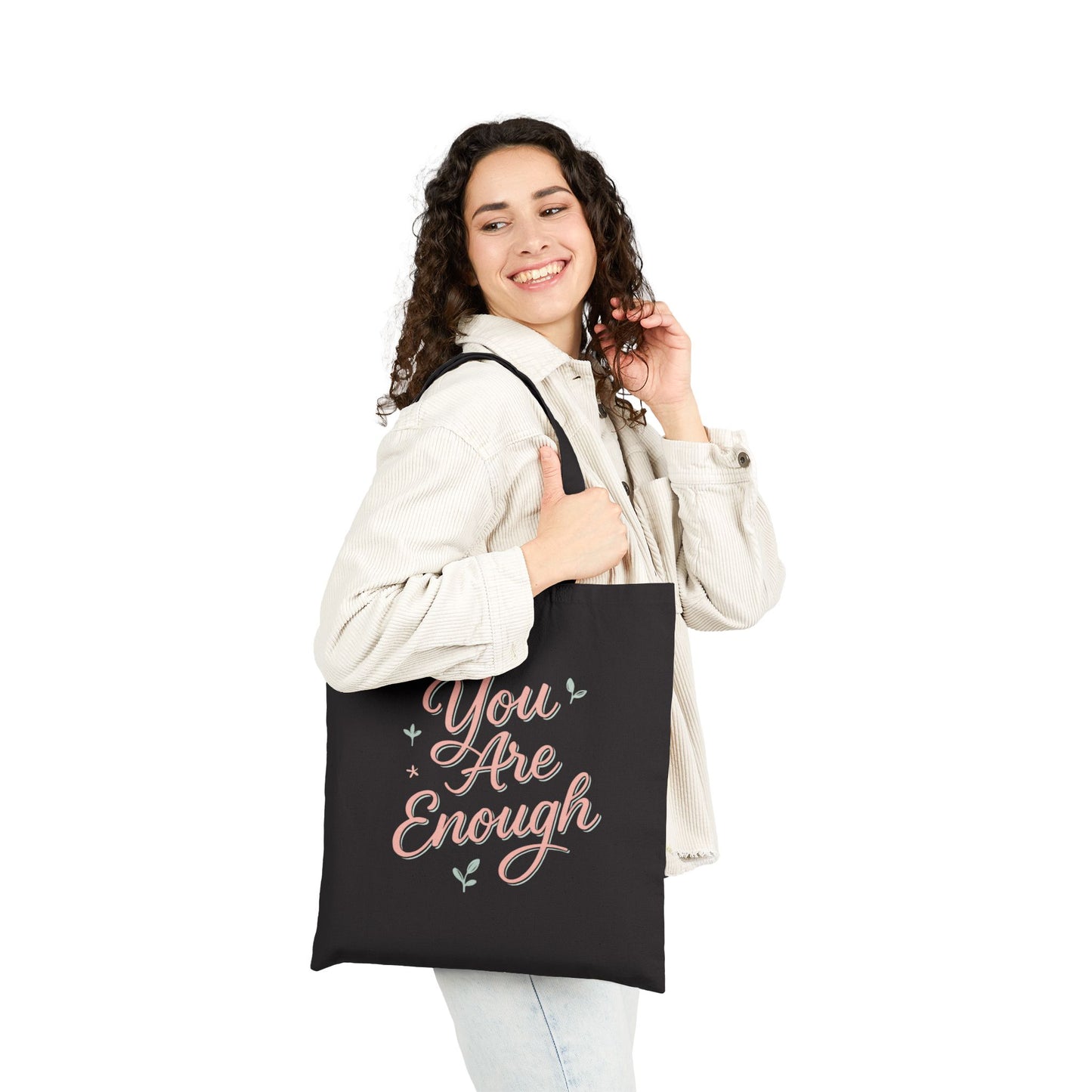 Cotton Canvas Tote Bag - You Are Enough Design
