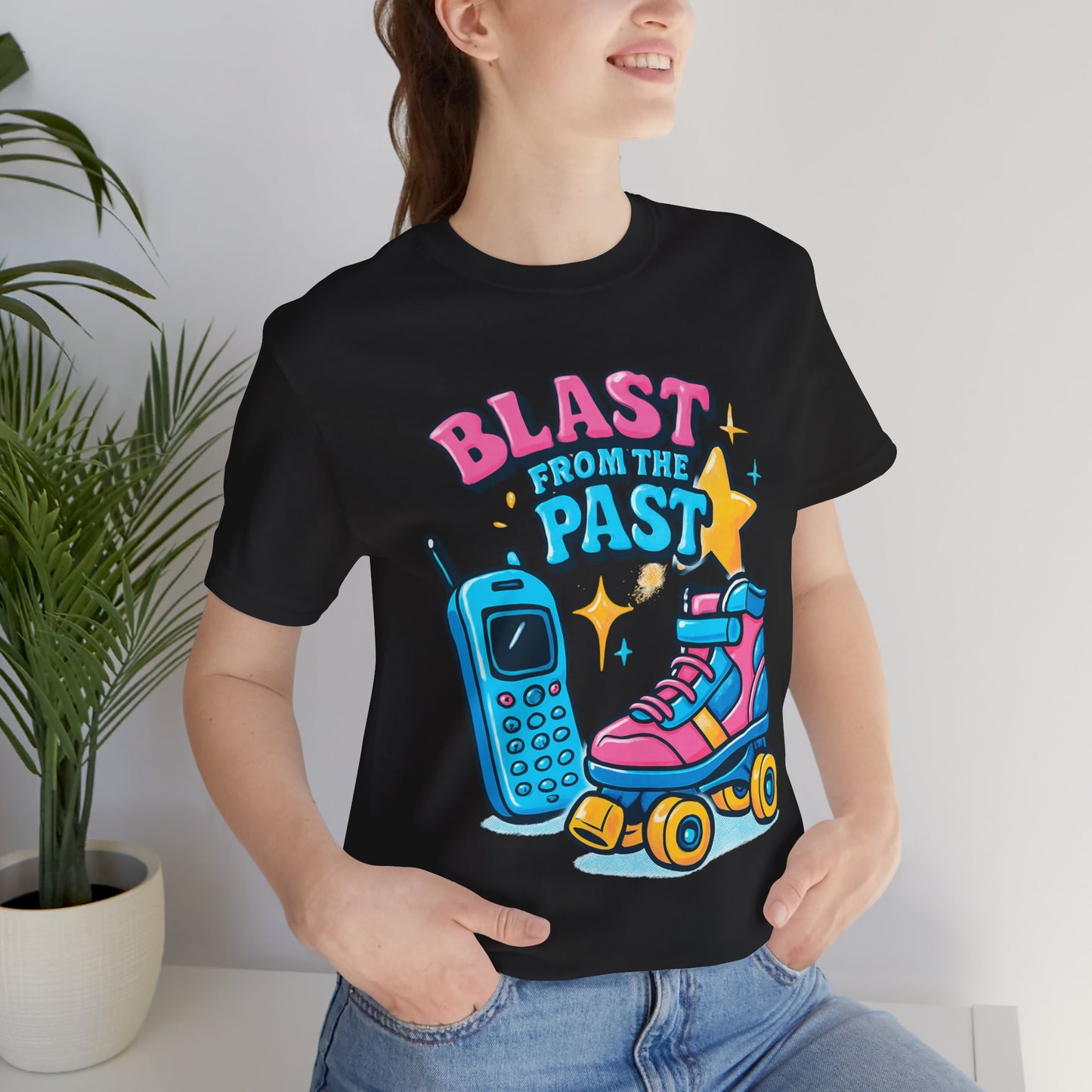 Retro Tee - Roller Skates & Cordless Phones Design