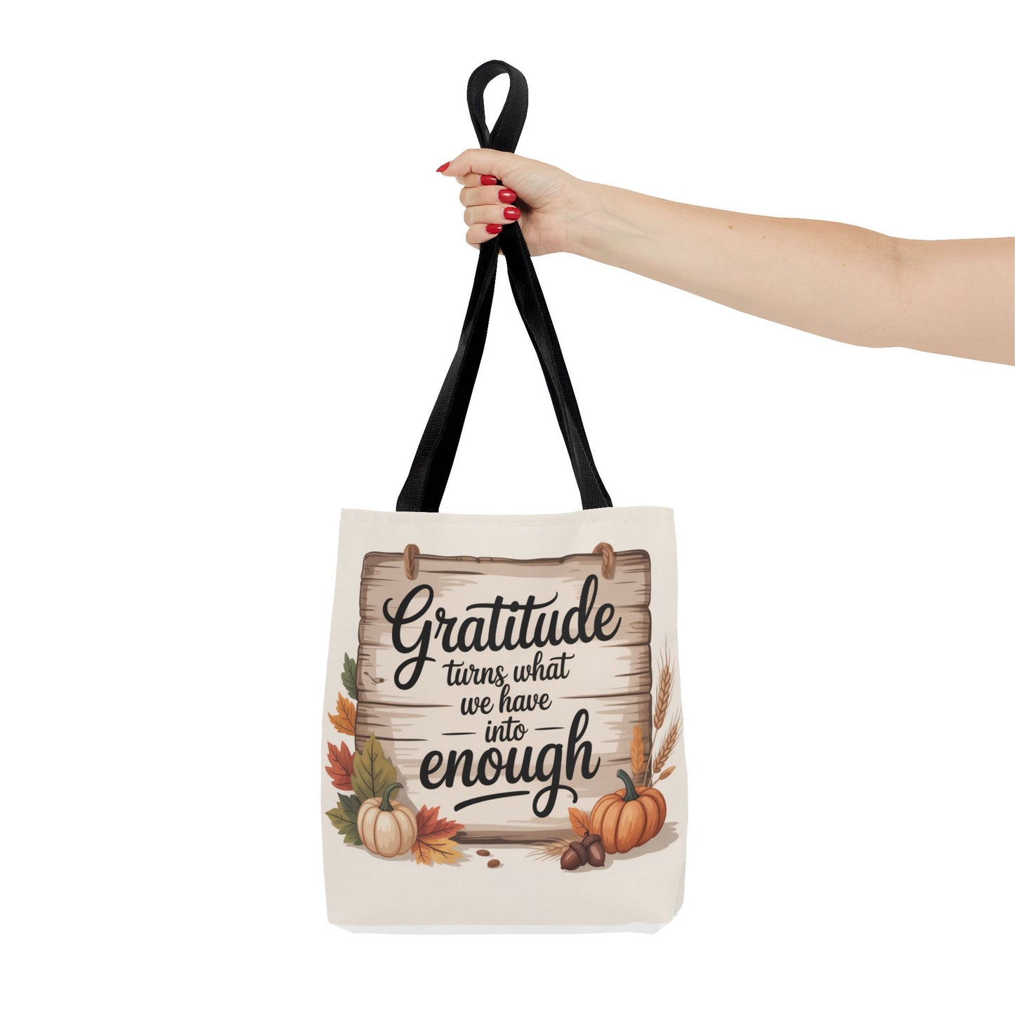 Gratitude Fall Tote Bag, Perfect for Thanksgiving, Eco-Friendly Shopping, Autumn Decor, Gift for Her
