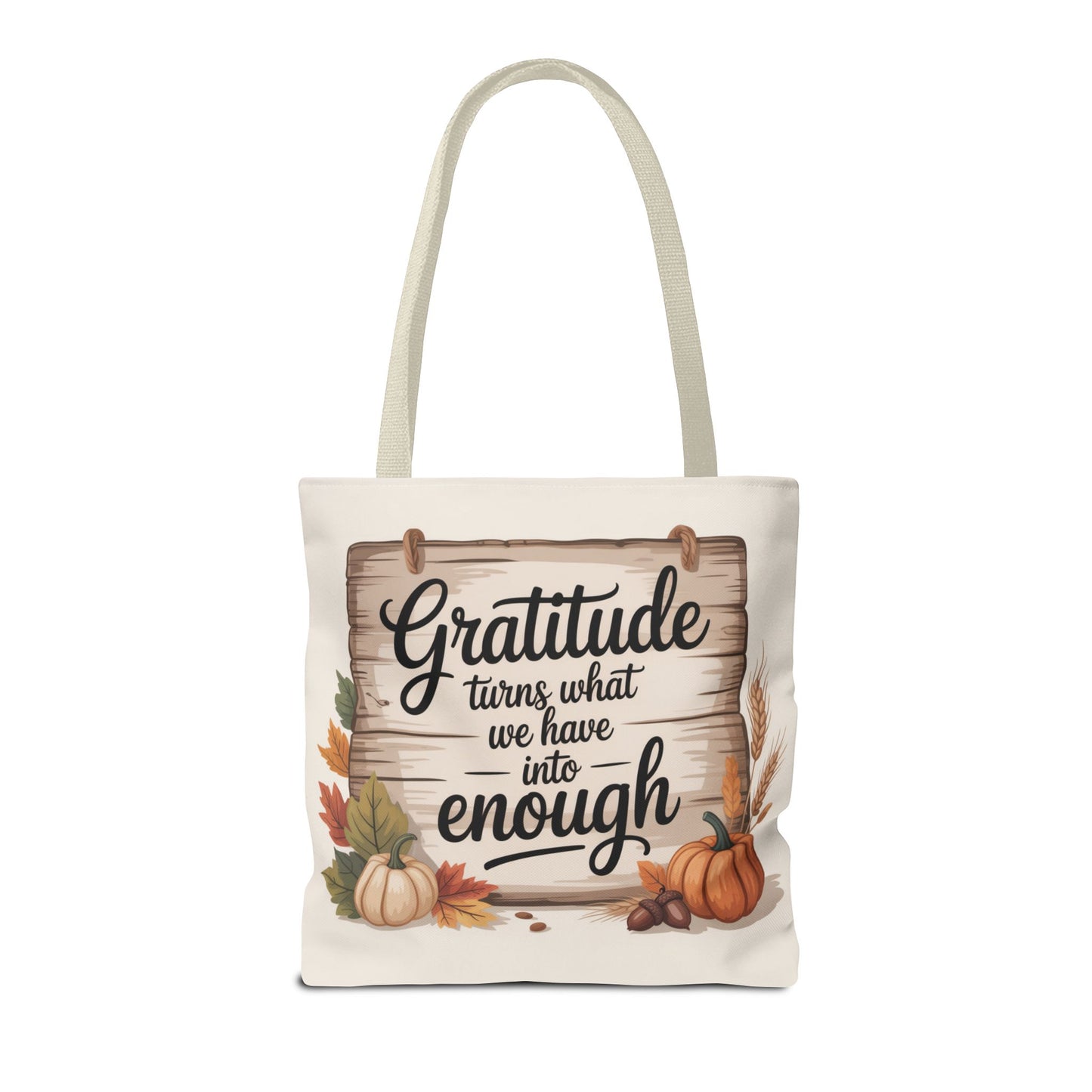Gratitude Fall Tote Bag, Perfect for Thanksgiving, Eco-Friendly Shopping, Autumn Decor, Gift for Her