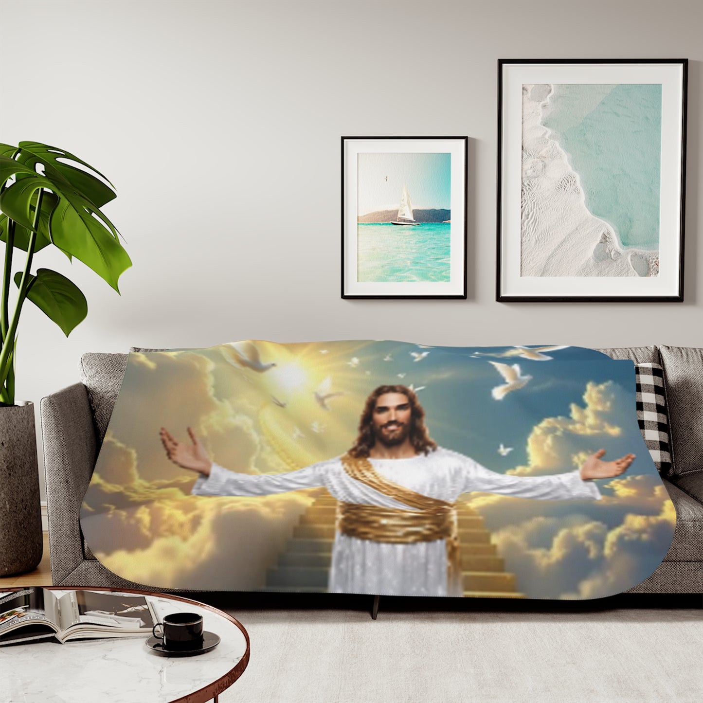 Cozy Sherpa Blanket with Inspirational Design