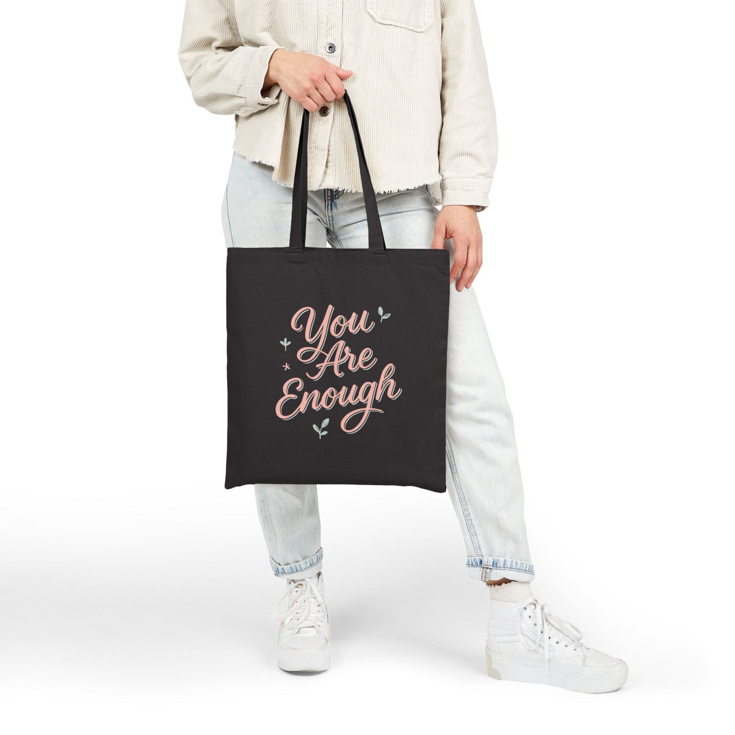 Cotton Canvas Tote Bag - You Are Enough Design