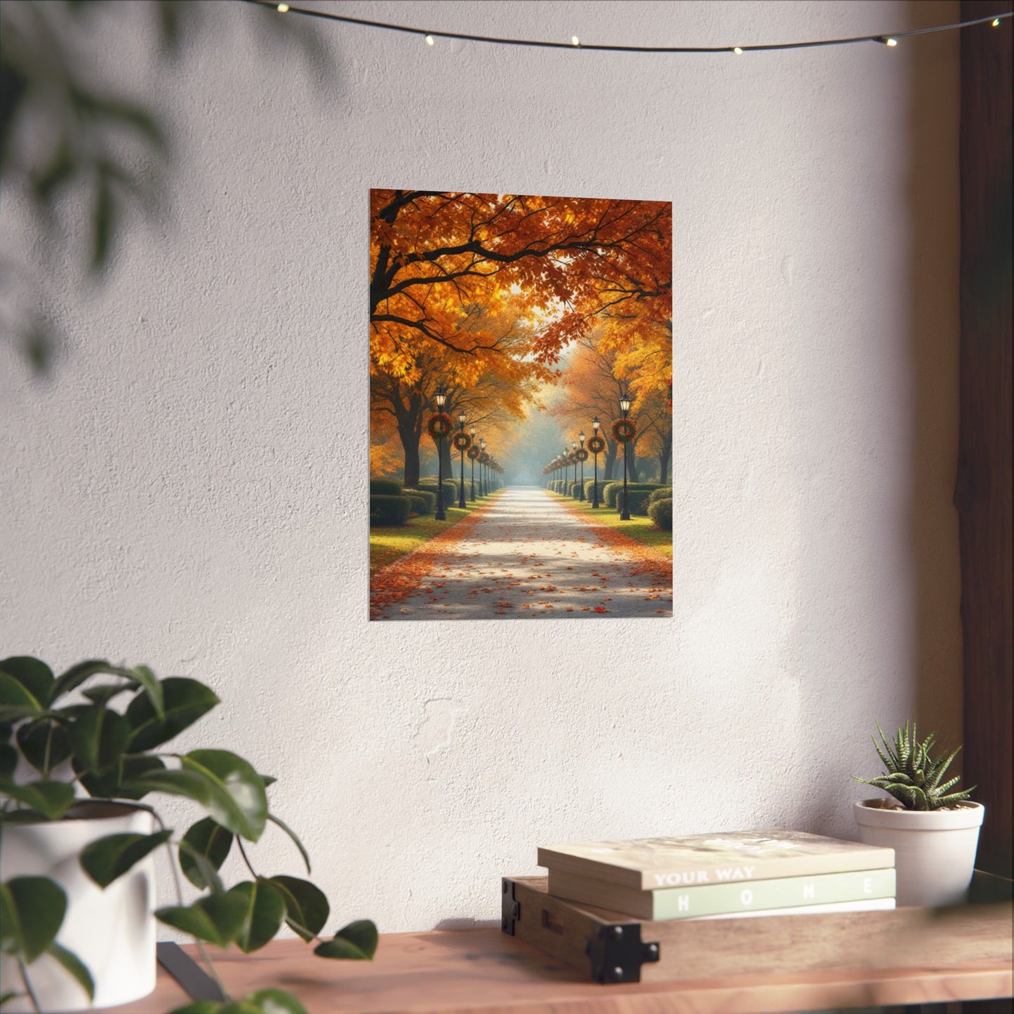 Autumn Pathway Wall Art, Matte Vertical Posters, Fall Decor, Seasonal Artwork, Cozy Home Vibes, Perfect for Thanksgiving