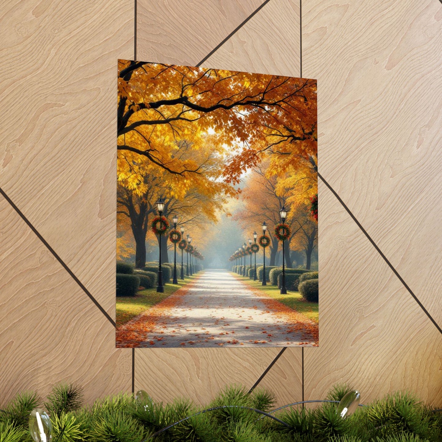 Autumn Pathway Wall Art, Matte Vertical Posters, Fall Decor, Seasonal Artwork, Cozy Home Vibes, Perfect for Thanksgiving