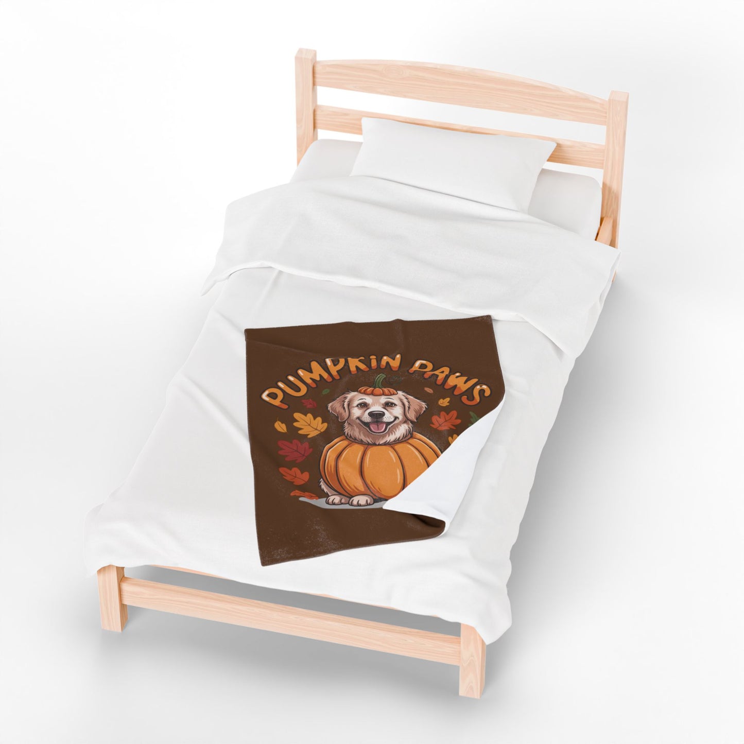 Pumpkin Paws Velveteen Blanket