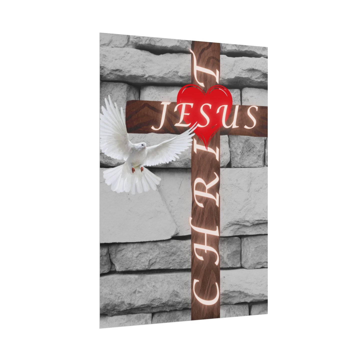 Poster Art with Cross and Holy Spirit