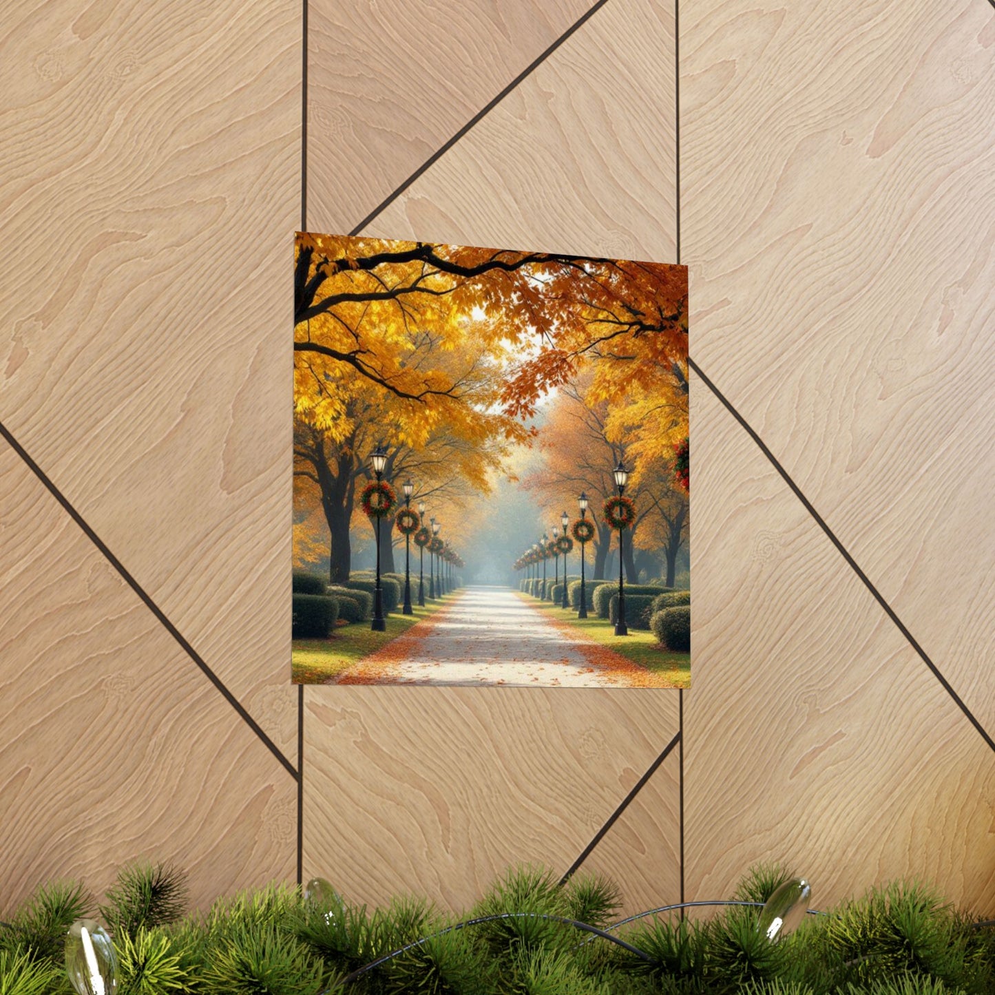 Autumn Pathway Wall Art, Matte Vertical Posters, Fall Decor, Seasonal Artwork, Cozy Home Vibes, Perfect for Thanksgiving