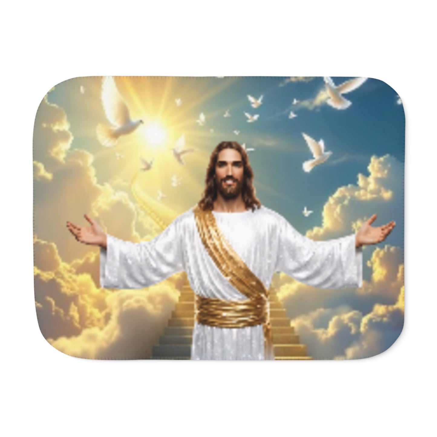 Cozy Sherpa Blanket with Inspirational Design