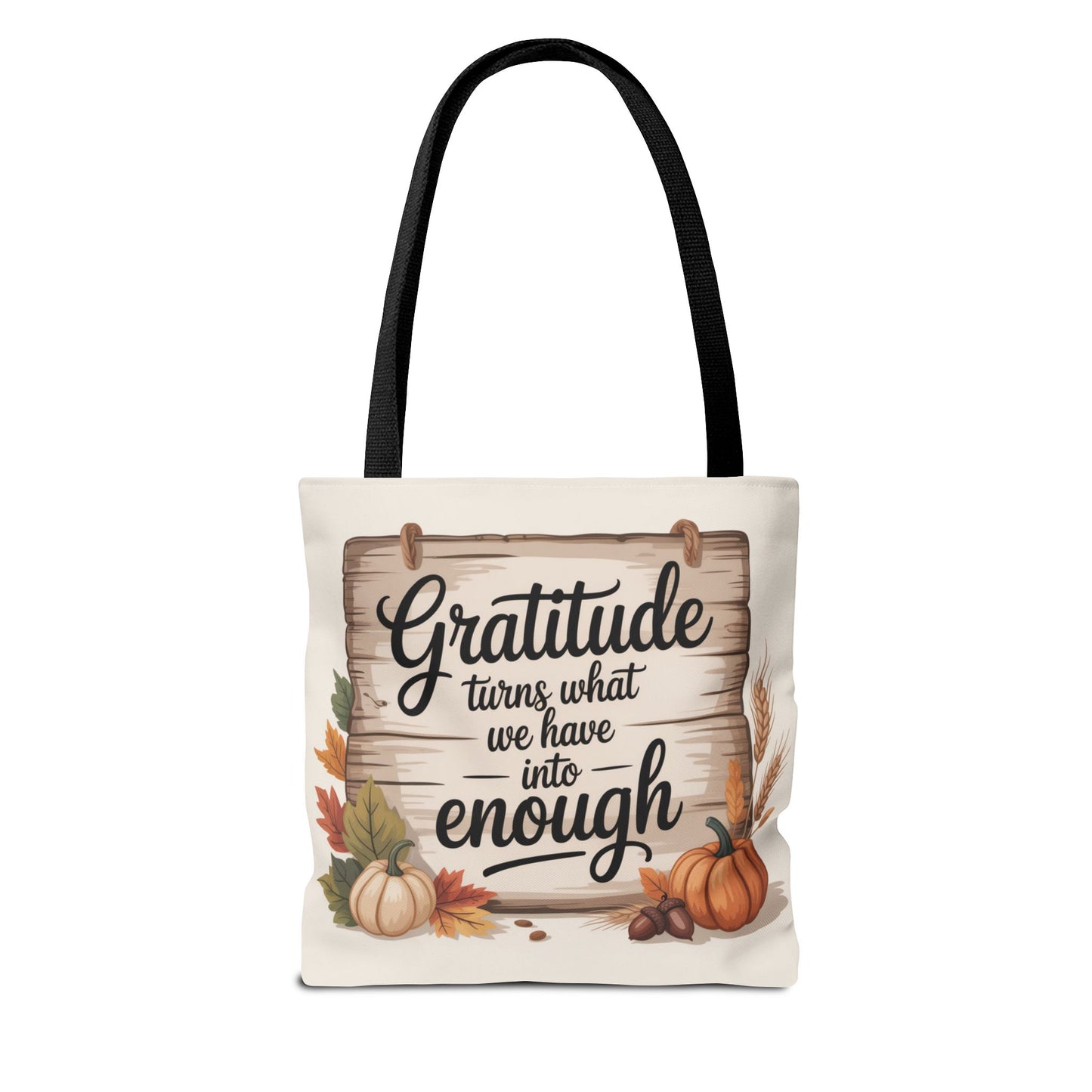 Gratitude Fall Tote Bag, Perfect for Thanksgiving, Eco-Friendly Shopping, Autumn Decor, Gift for Her