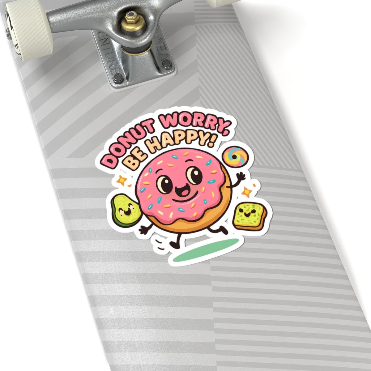 Donut Worry Stickers - Cute and Playful Kiss-Cut Decals for Laptops, Water Bottles, and Journals