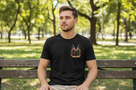 Limited Edition: America's 250th Birthday Commemorative Crossed Flags Warrior T-Shirt