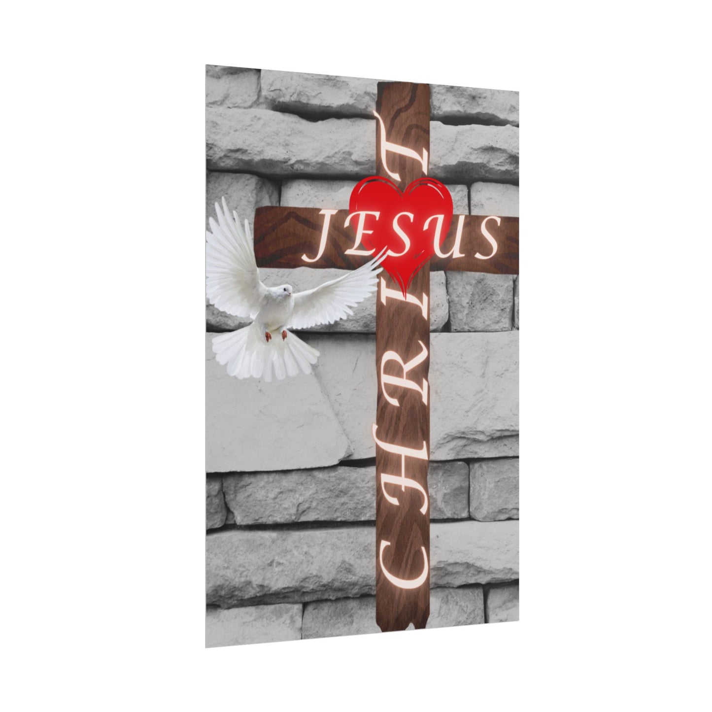 Poster Art with Cross and Holy Spirit