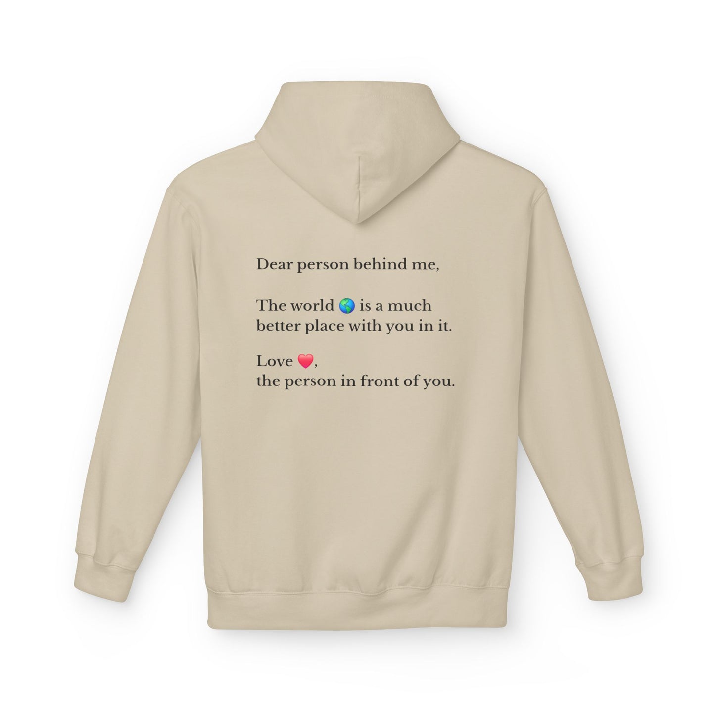 "You Are Enough" Inspirational Hoodie with Pointing Design (Back Message: Encouraging Note)
