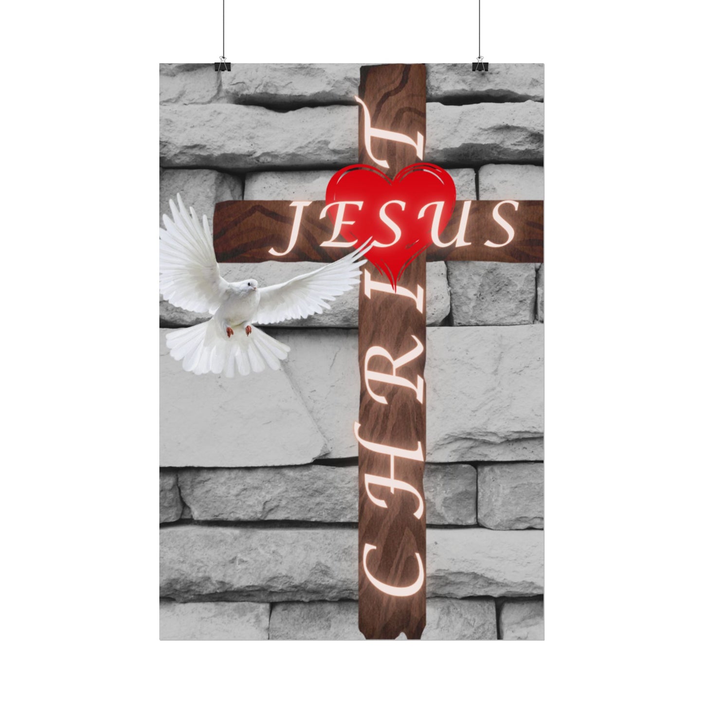 Poster Art with Cross and Holy Spirit