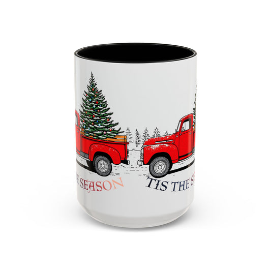 Holiday Accent Coffee Mug - 'Tis the Season Red Truck Design