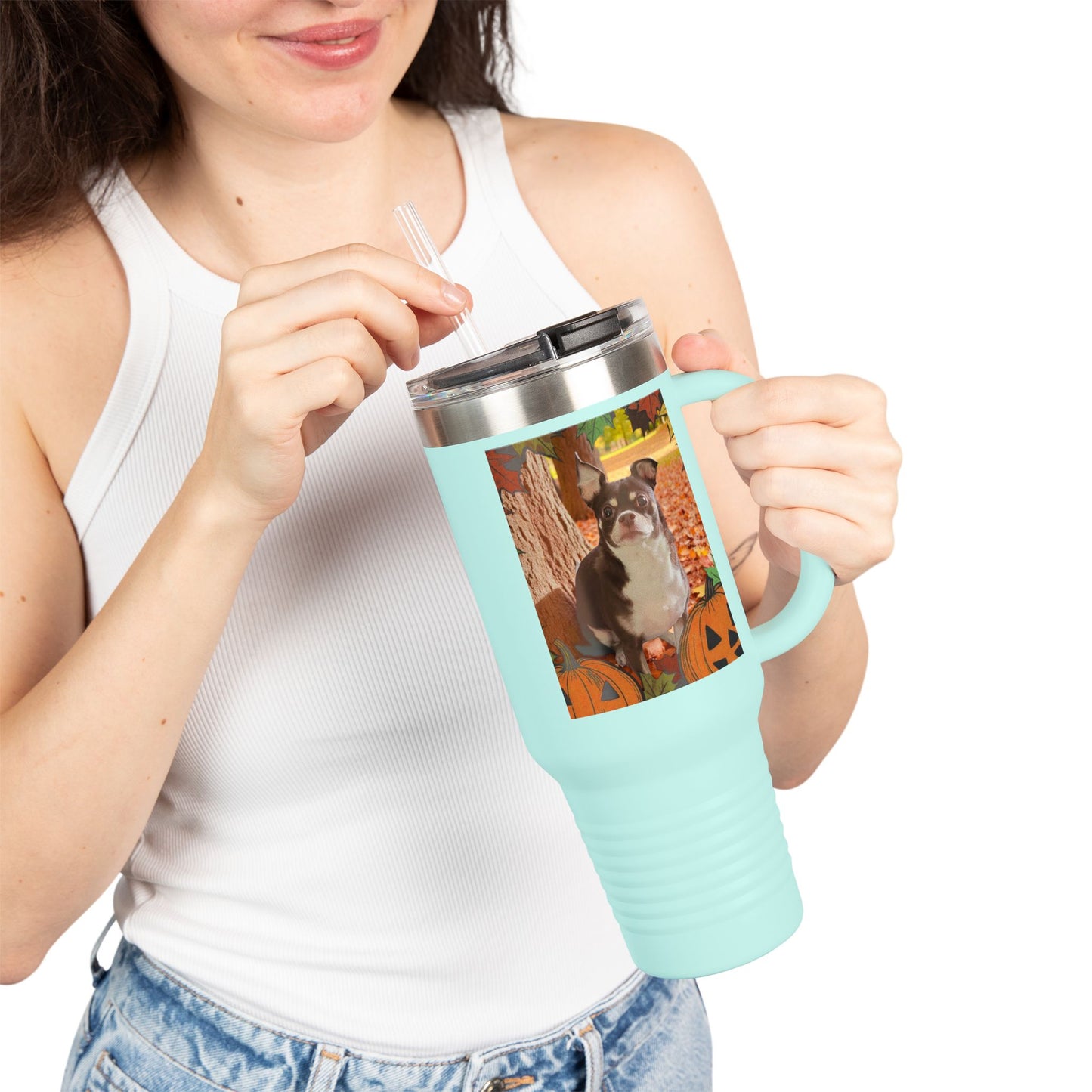 Pet Themed Insulated Travel Mug, 40oz - Fall Design
