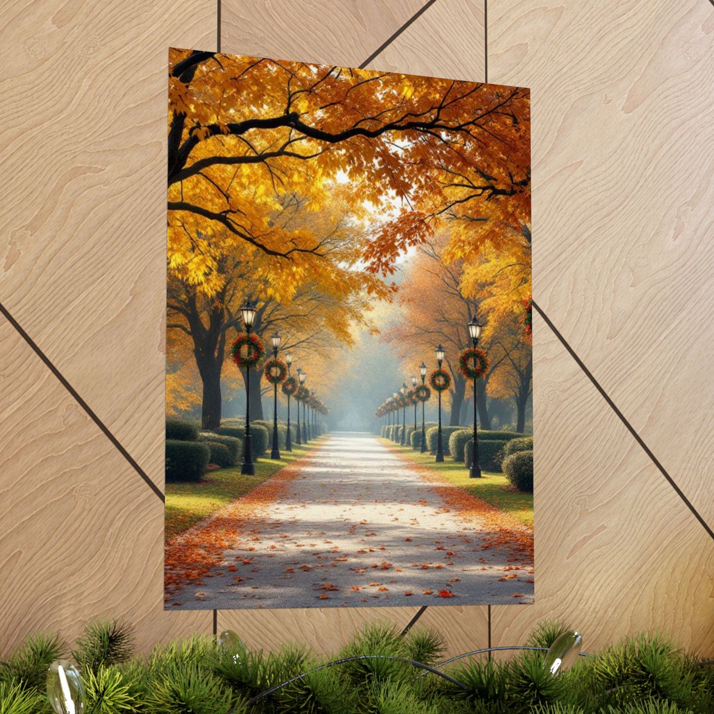 Autumn Pathway Wall Art, Matte Vertical Posters, Fall Decor, Seasonal Artwork, Cozy Home Vibes, Perfect for Thanksgiving