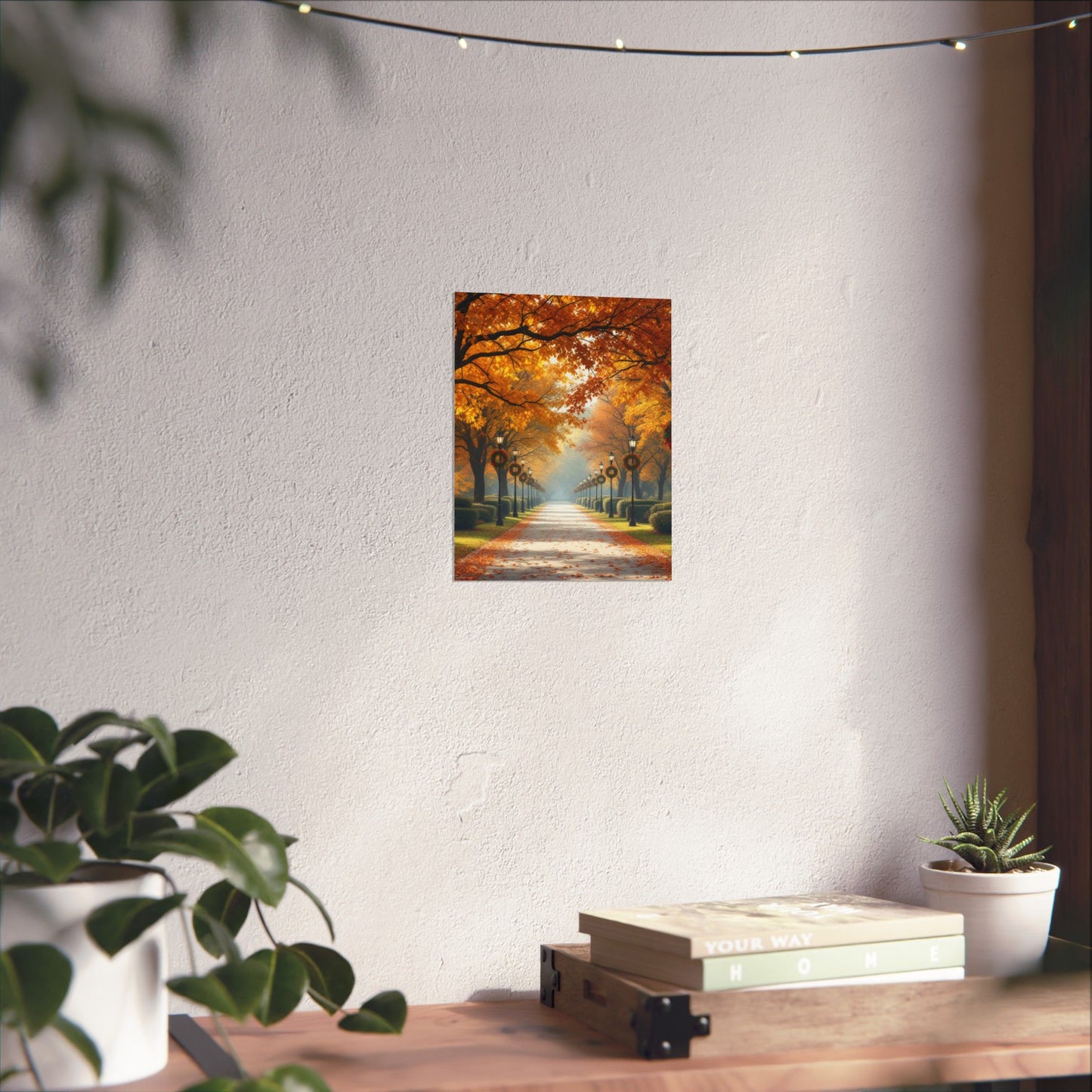 Autumn Pathway Wall Art, Matte Vertical Posters, Fall Decor, Seasonal Artwork, Cozy Home Vibes, Perfect for Thanksgiving