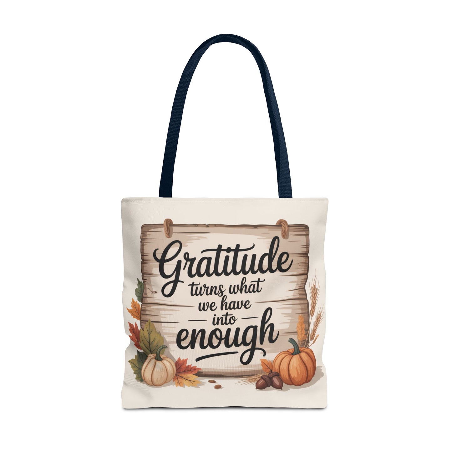 Gratitude Fall Tote Bag, Perfect for Thanksgiving, Eco-Friendly Shopping, Autumn Decor, Gift for Her