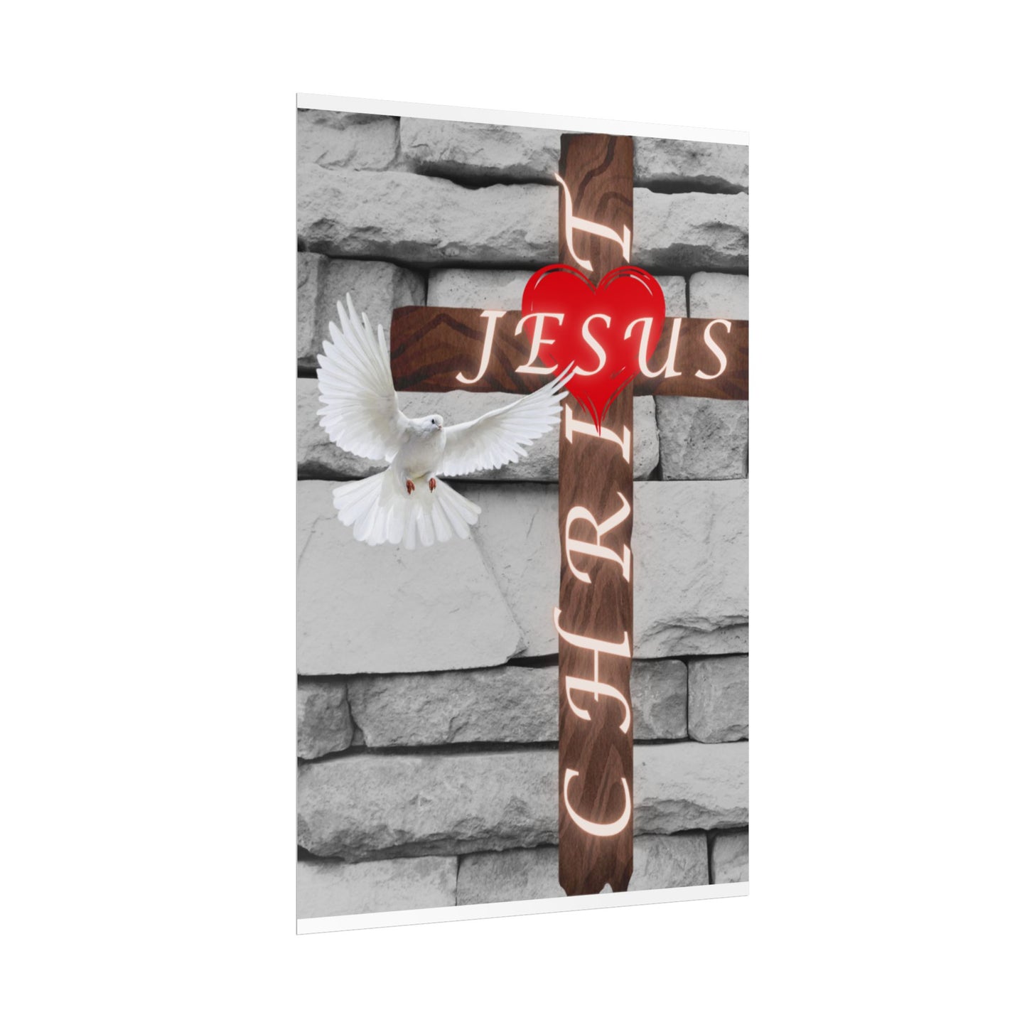 Poster Art with Cross and Holy Spirit