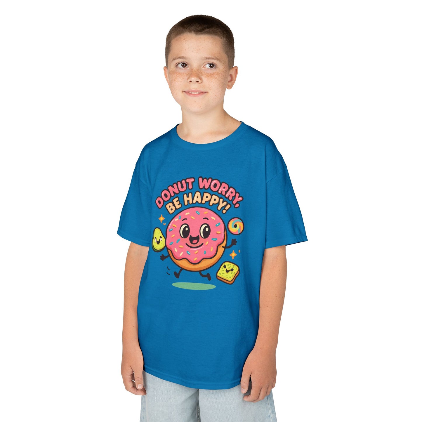 Kids' Donut Graphic Tee, Cute Kids Shirt, Fun Party Tee, Birthday Gift for Kids, Cartoon T-Shirt, Children's Apparel