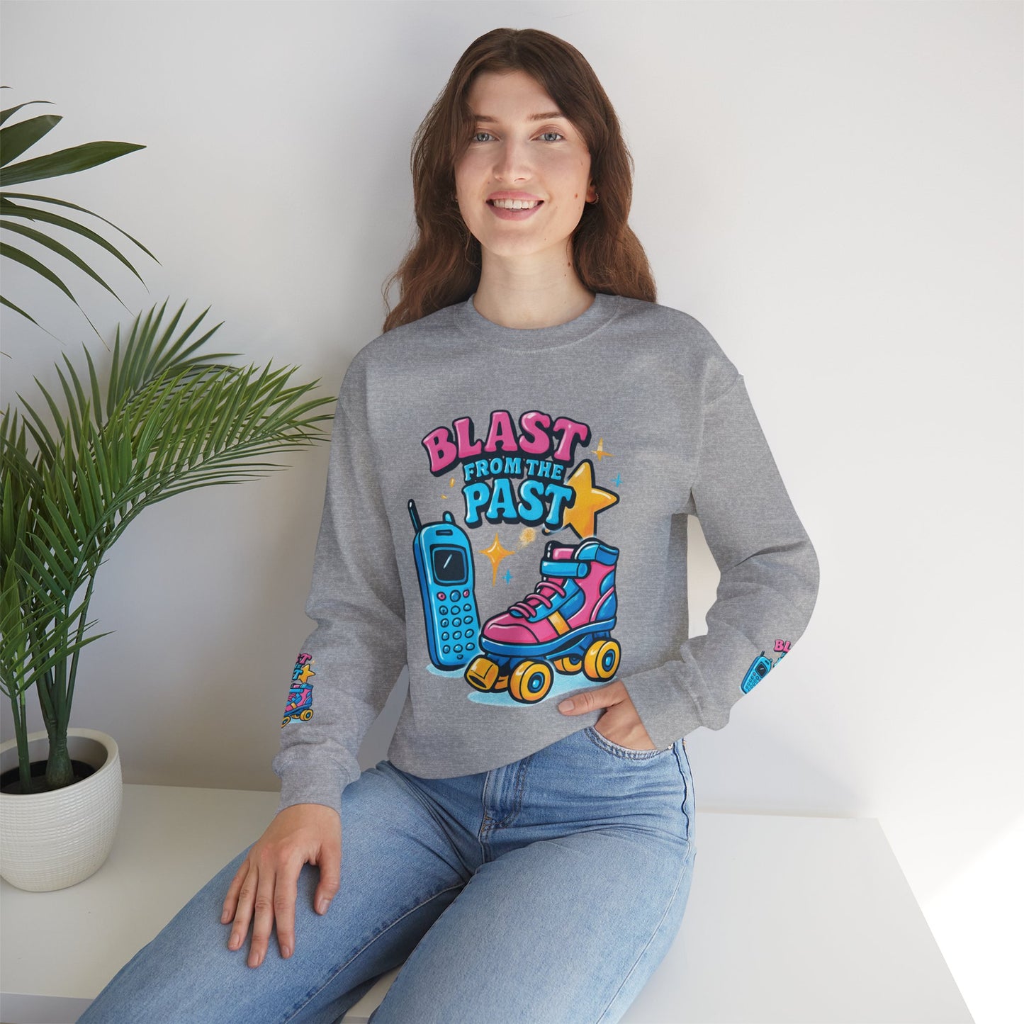 80's Retro Roller Skates & Cordless Phones Sweatshirt