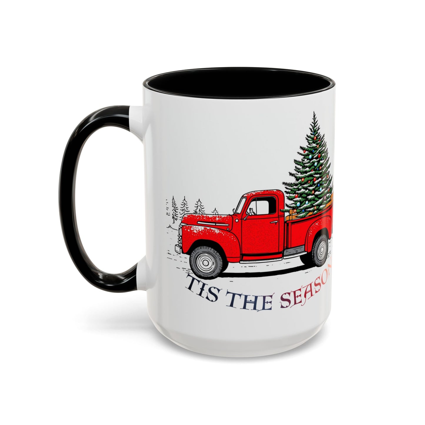 Holiday Accent Coffee Mug - 'Tis the Season Red Truck Design