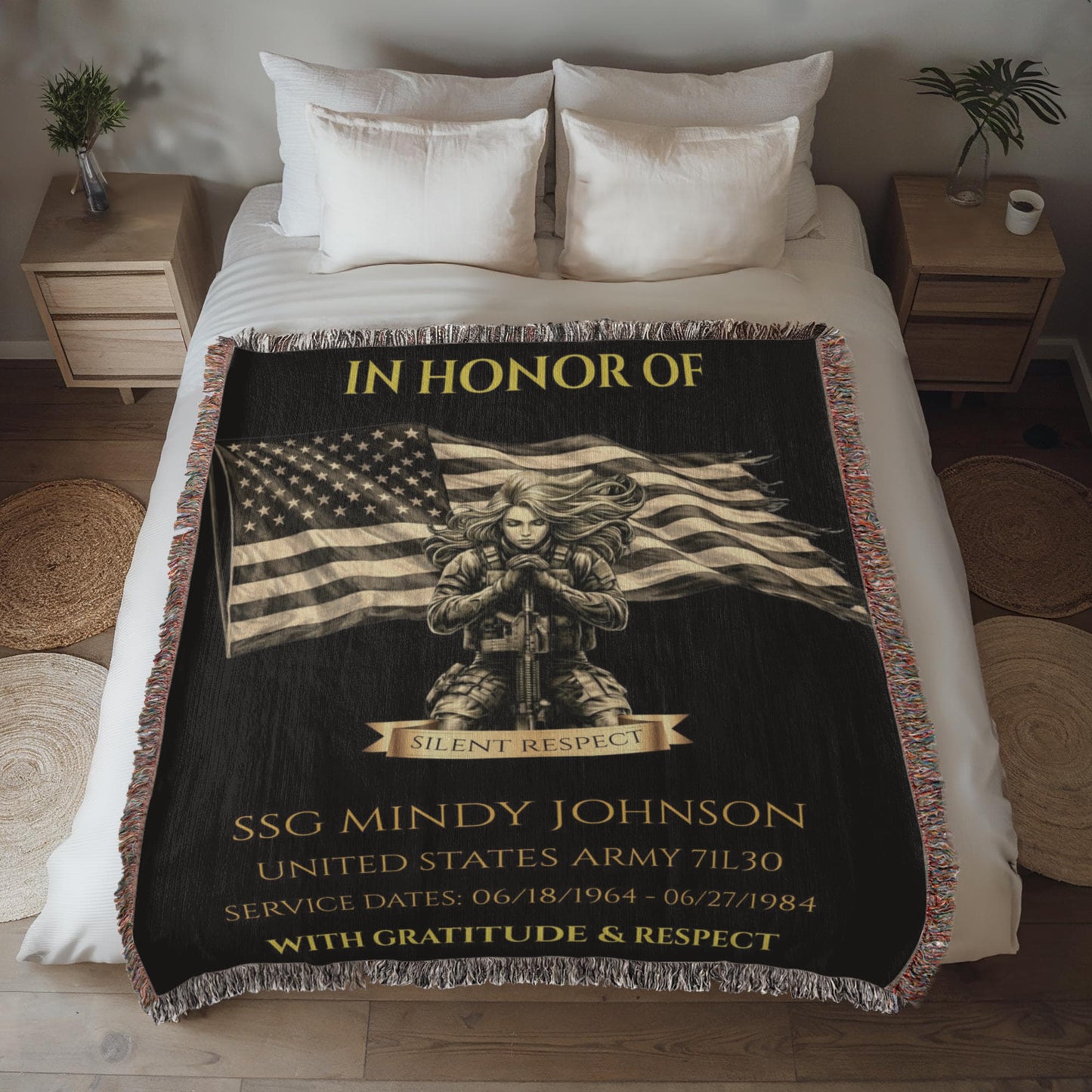 Personalized Veteran Wall Display Blanket – A Daily Tribute of Honor for a Living Service Member