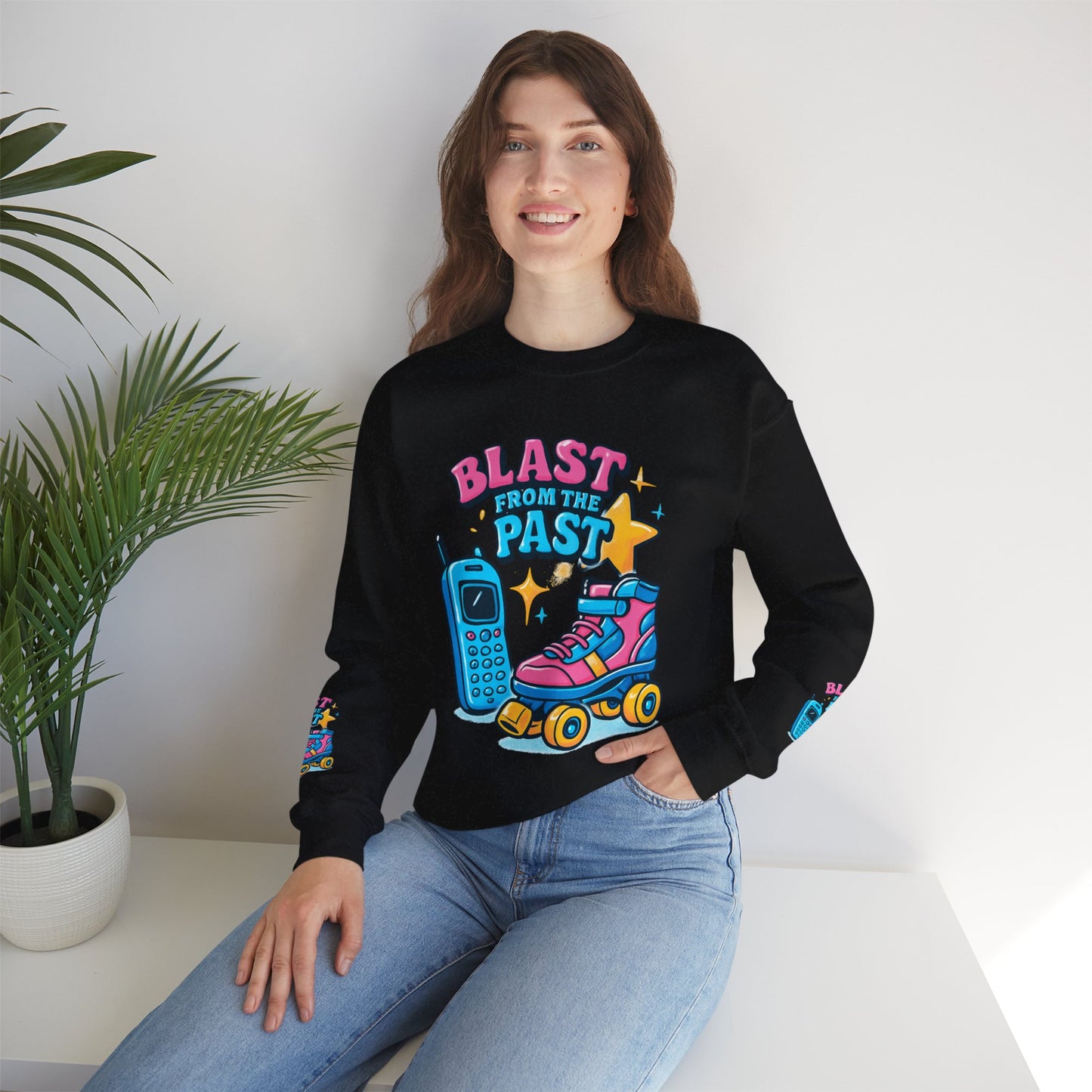 80's Retro Roller Skates & Cordless Phones Sweatshirt