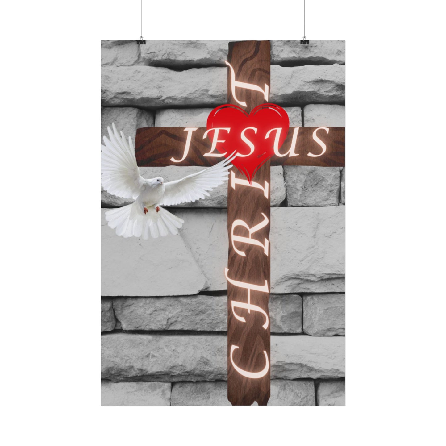 Poster Art with Cross and Holy Spirit