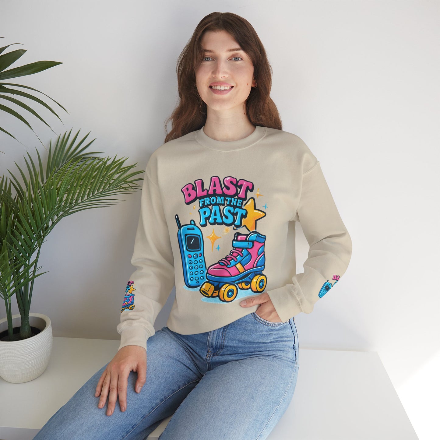 80's Retro Roller Skates & Cordless Phones Sweatshirt