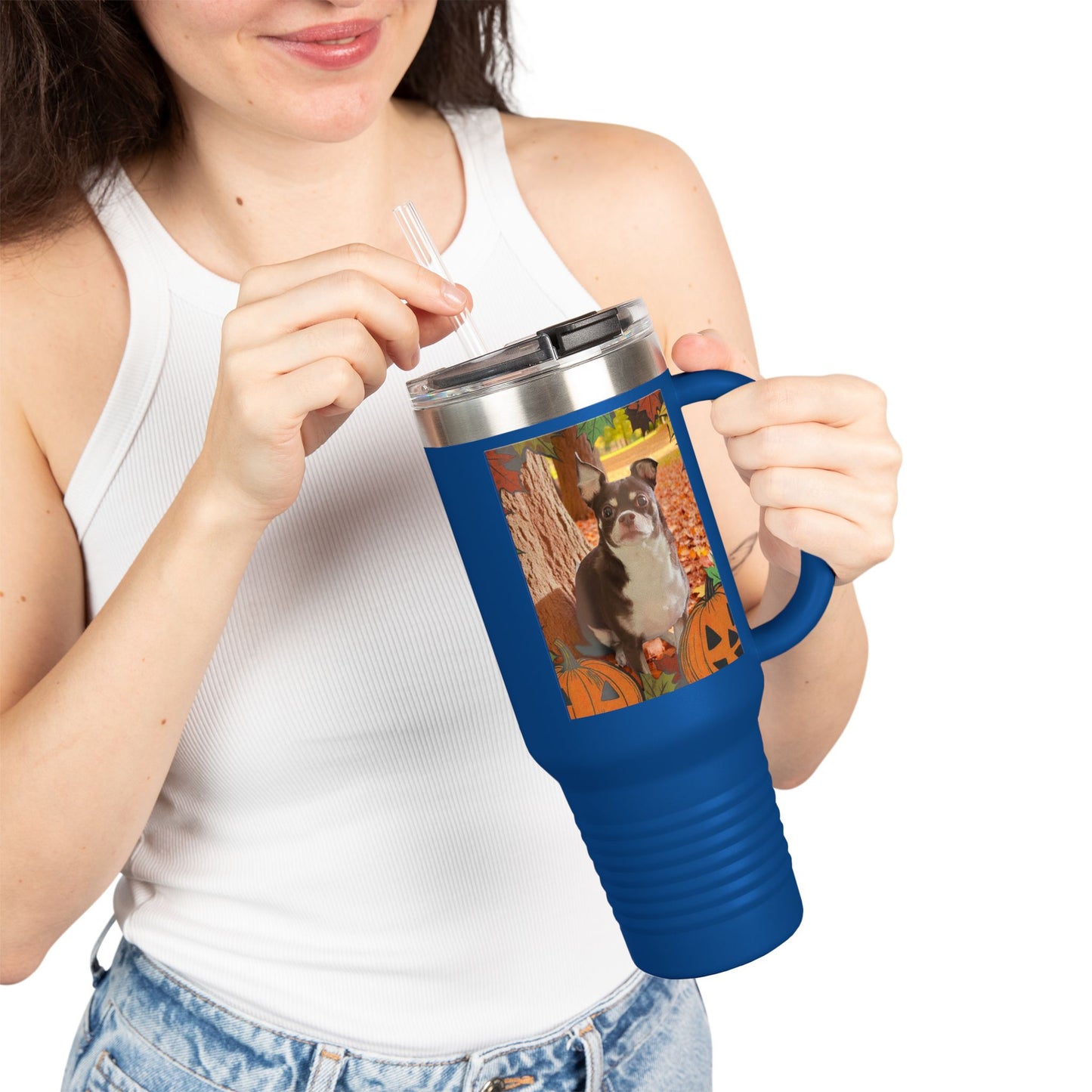 Pet Themed Insulated Travel Mug, 40oz - Fall Design