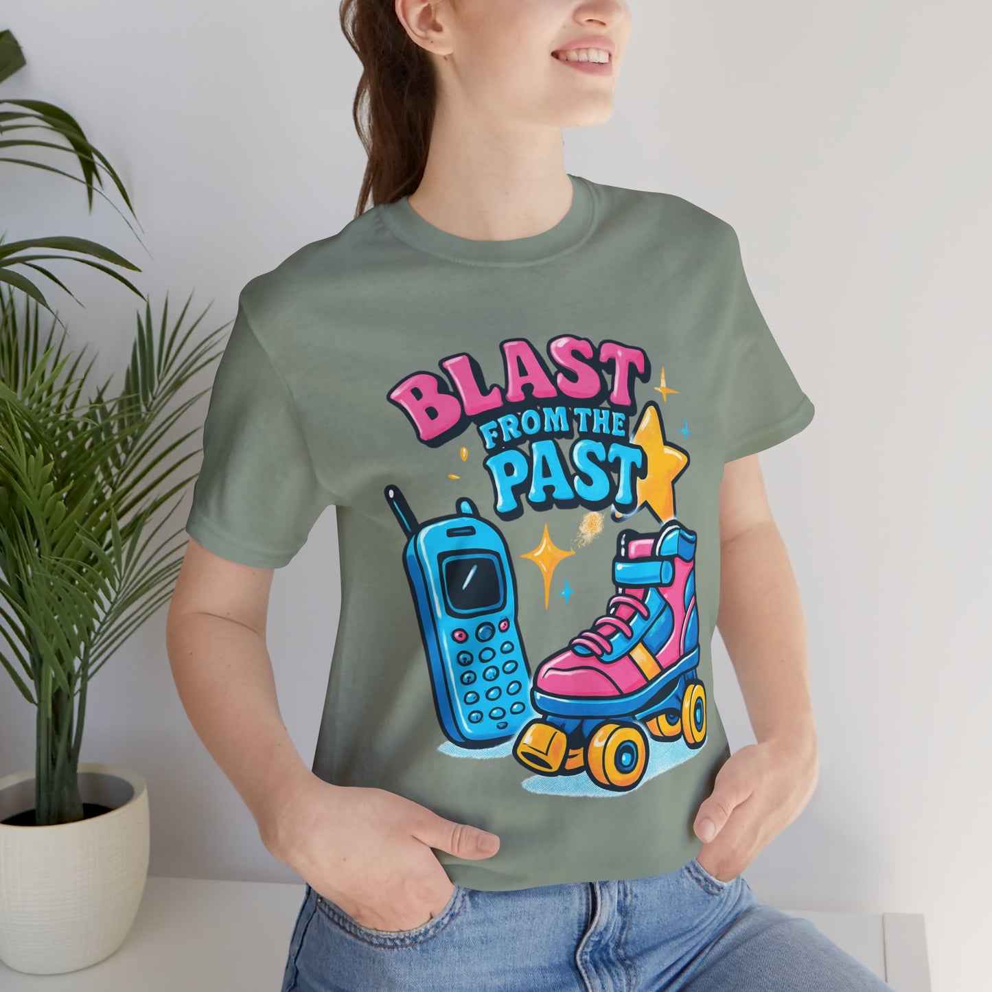 Retro Tee - Roller Skates & Cordless Phones Design