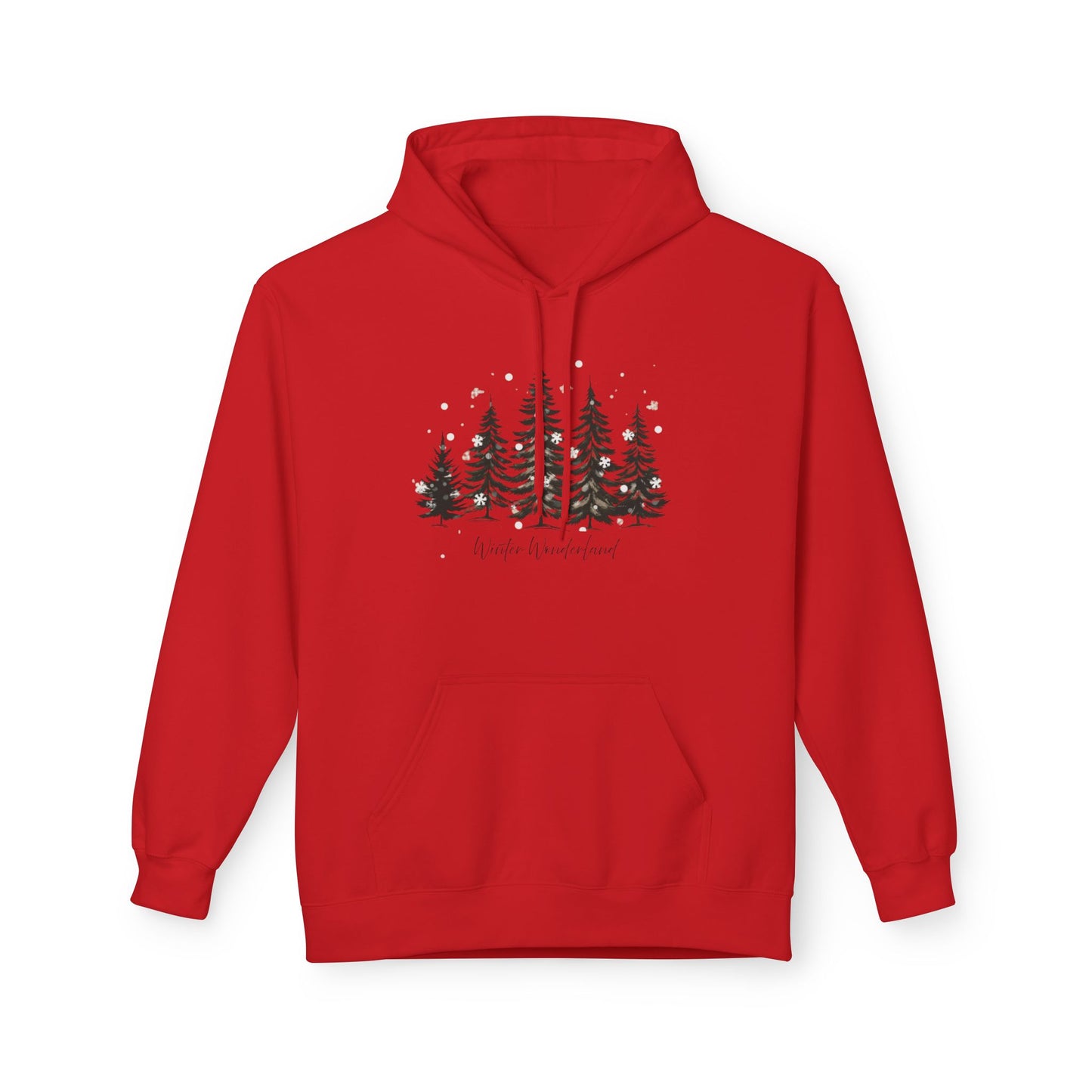 Cozy Forest Winter Hoodie with Snowflakes