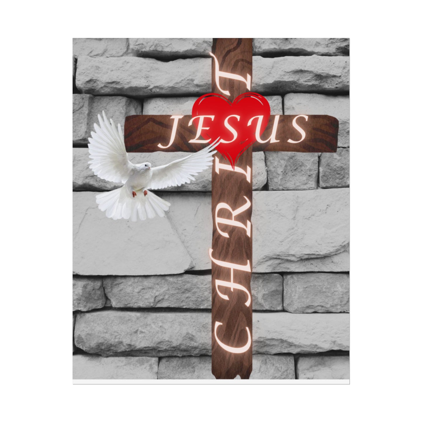 Poster Art with Cross and Holy Spirit