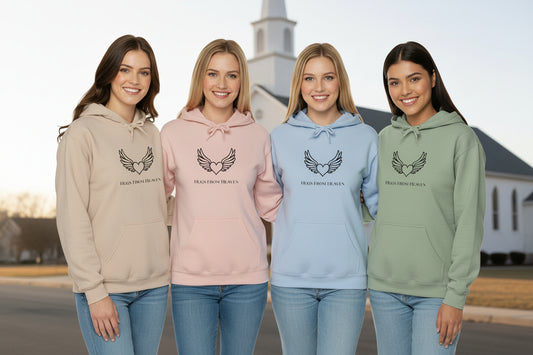 Hugs From Heaven Hoodie — Heart & Wings Memorial Sweatshirt