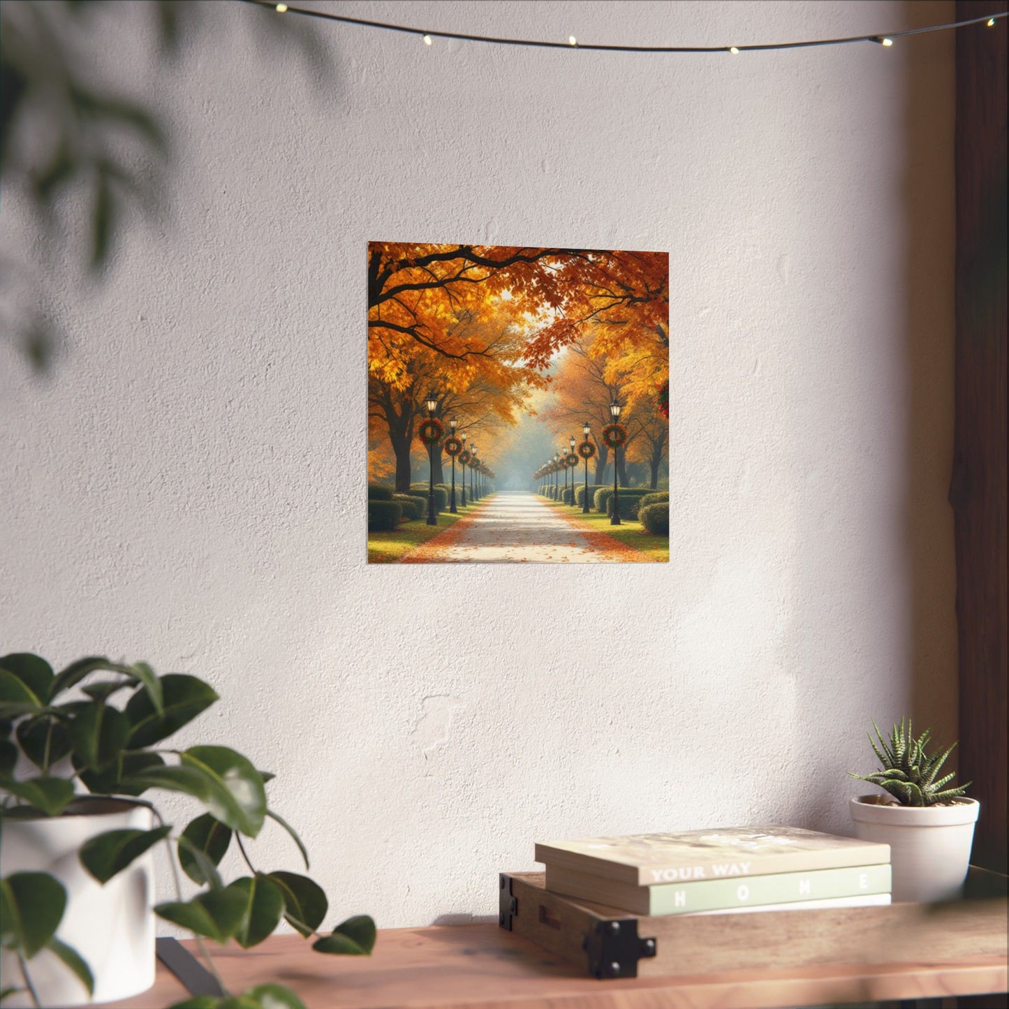 Autumn Pathway Wall Art, Matte Vertical Posters, Fall Decor, Seasonal Artwork, Cozy Home Vibes, Perfect for Thanksgiving